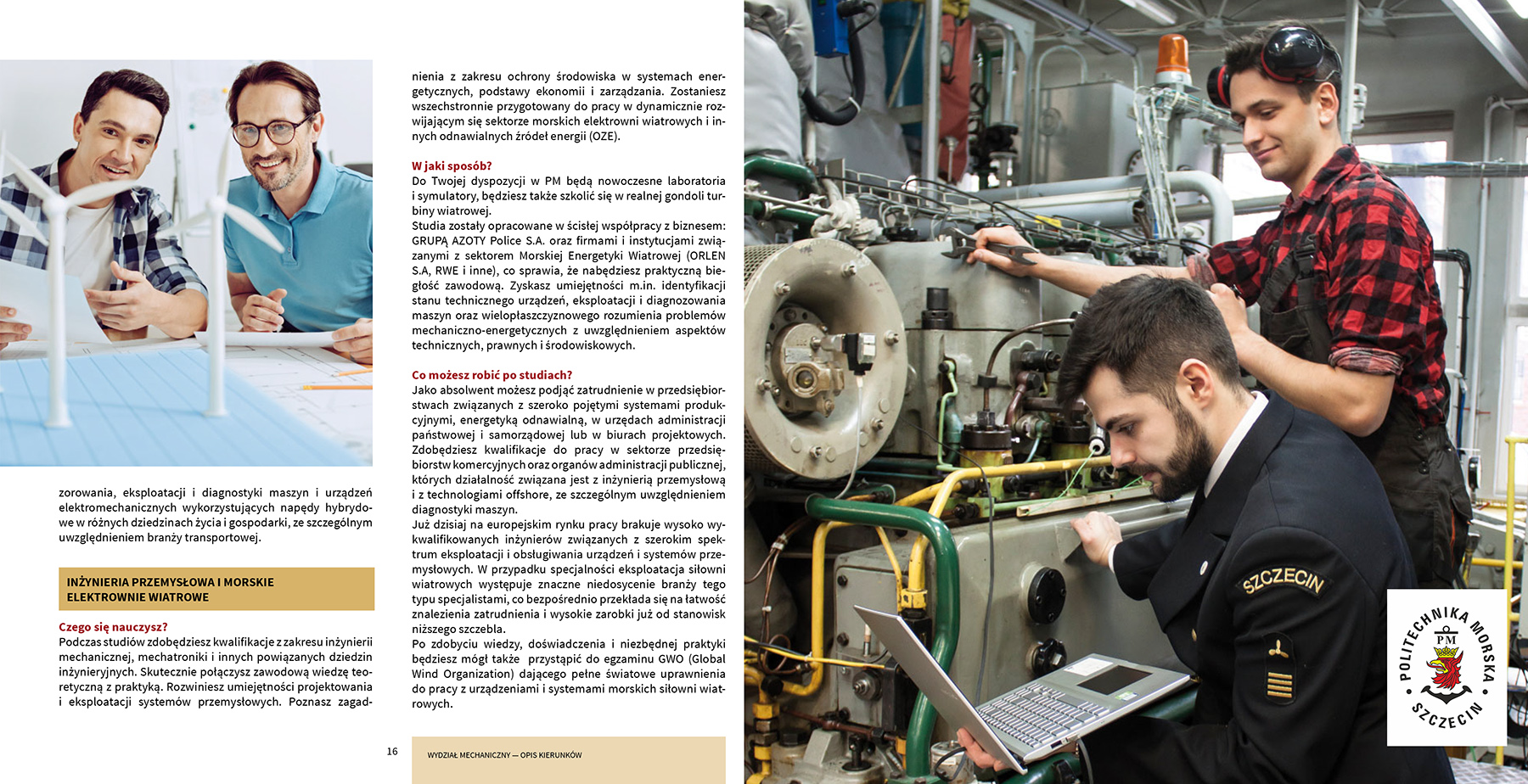 Politechnika Morska informator na rok 2023/24, s.16 i17