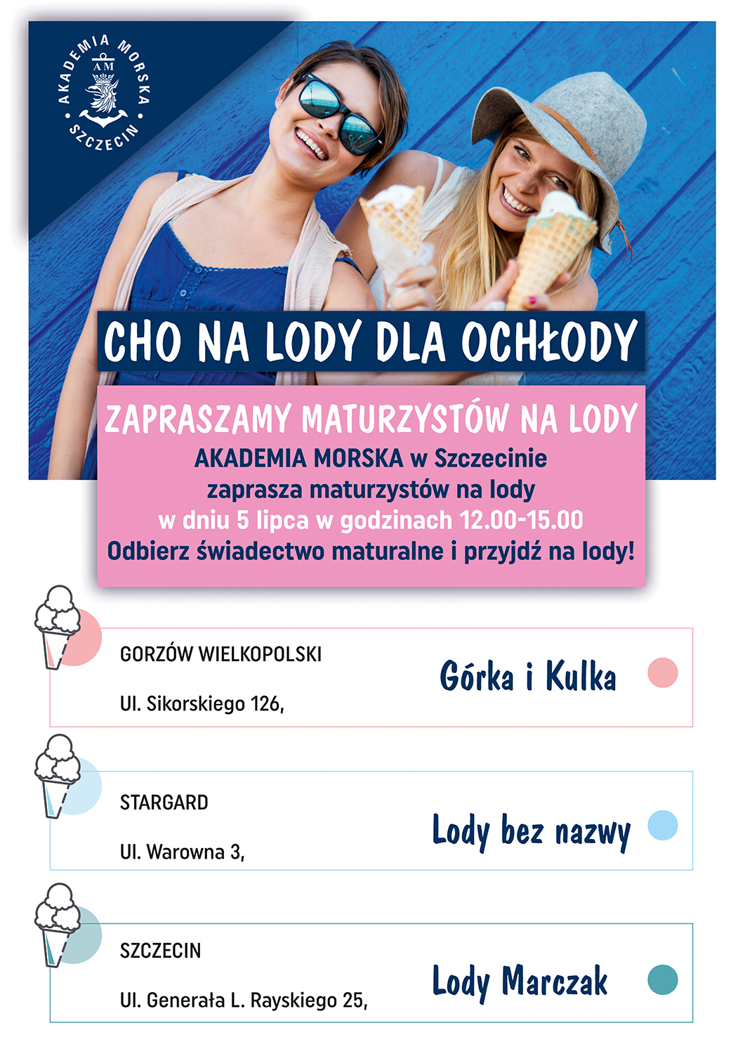 lody od AMS dla maturzystów 2022